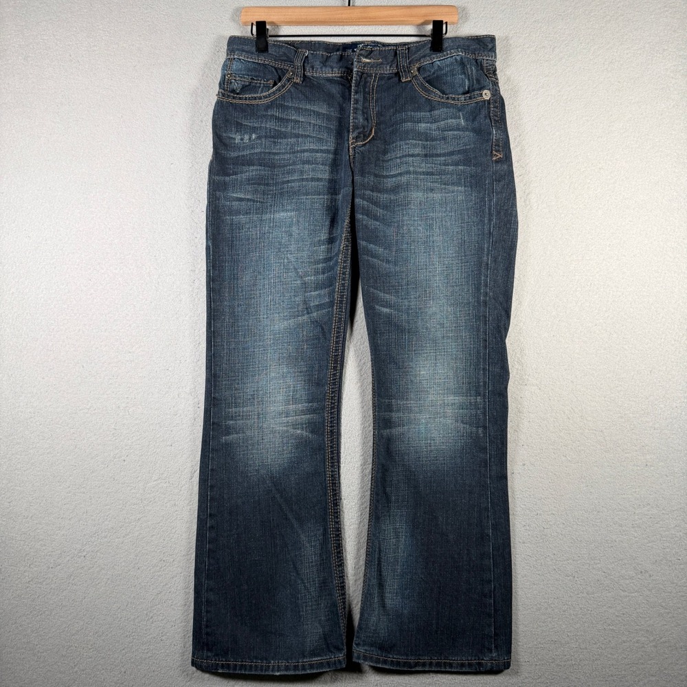 Seven7 Mens Bootcut Jeans Medium Wash Blue Denim 100% Cotton 32x30 Fits 34x29